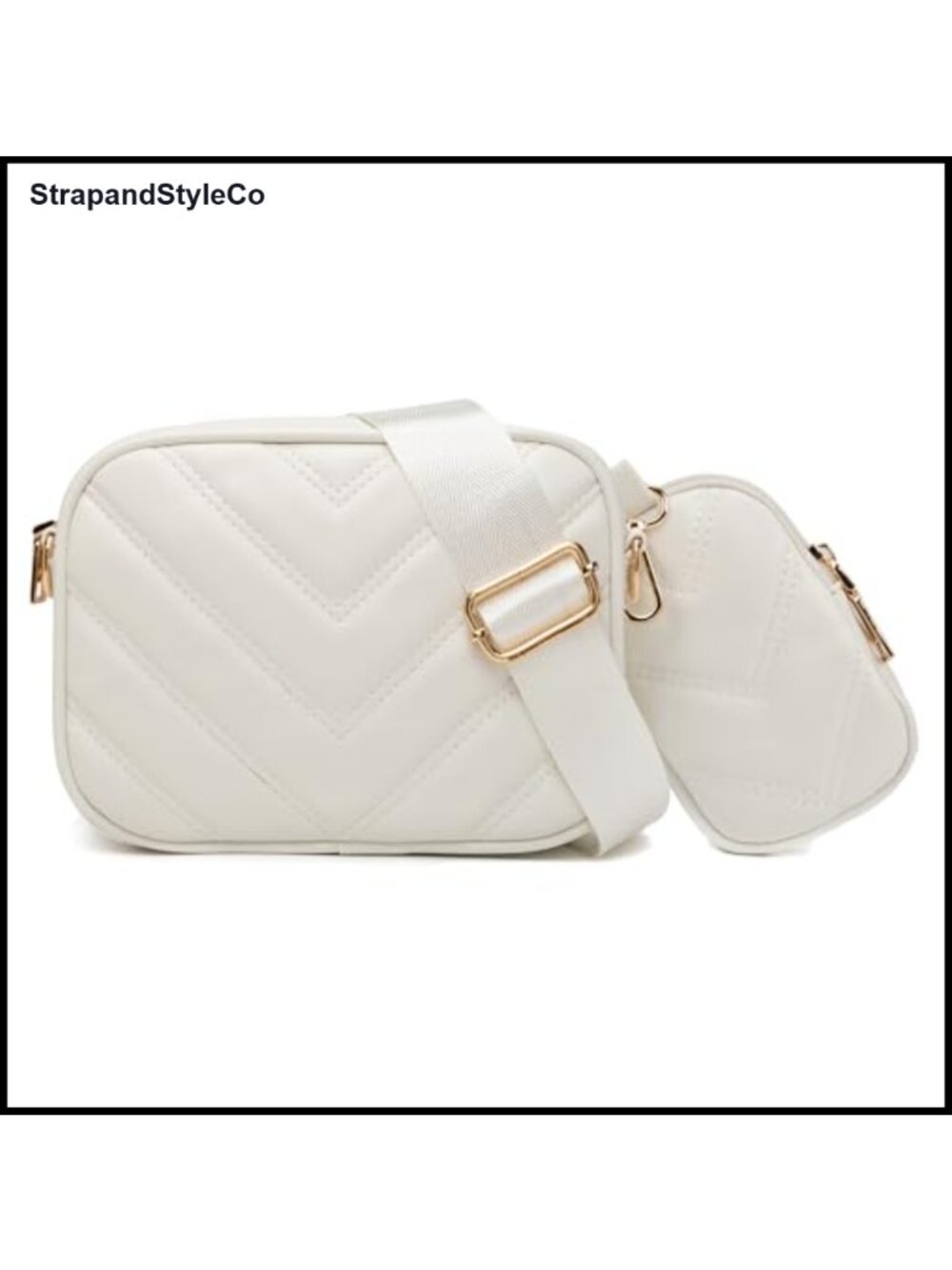 Quilted Crossbody Bag Vegan PU Leather Satchel Purse